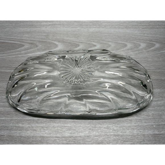 Vintage Anchor Hocking Star Of David Banana Split Boat Dish Clear Glass 8" Long - Picture 4 of 8
